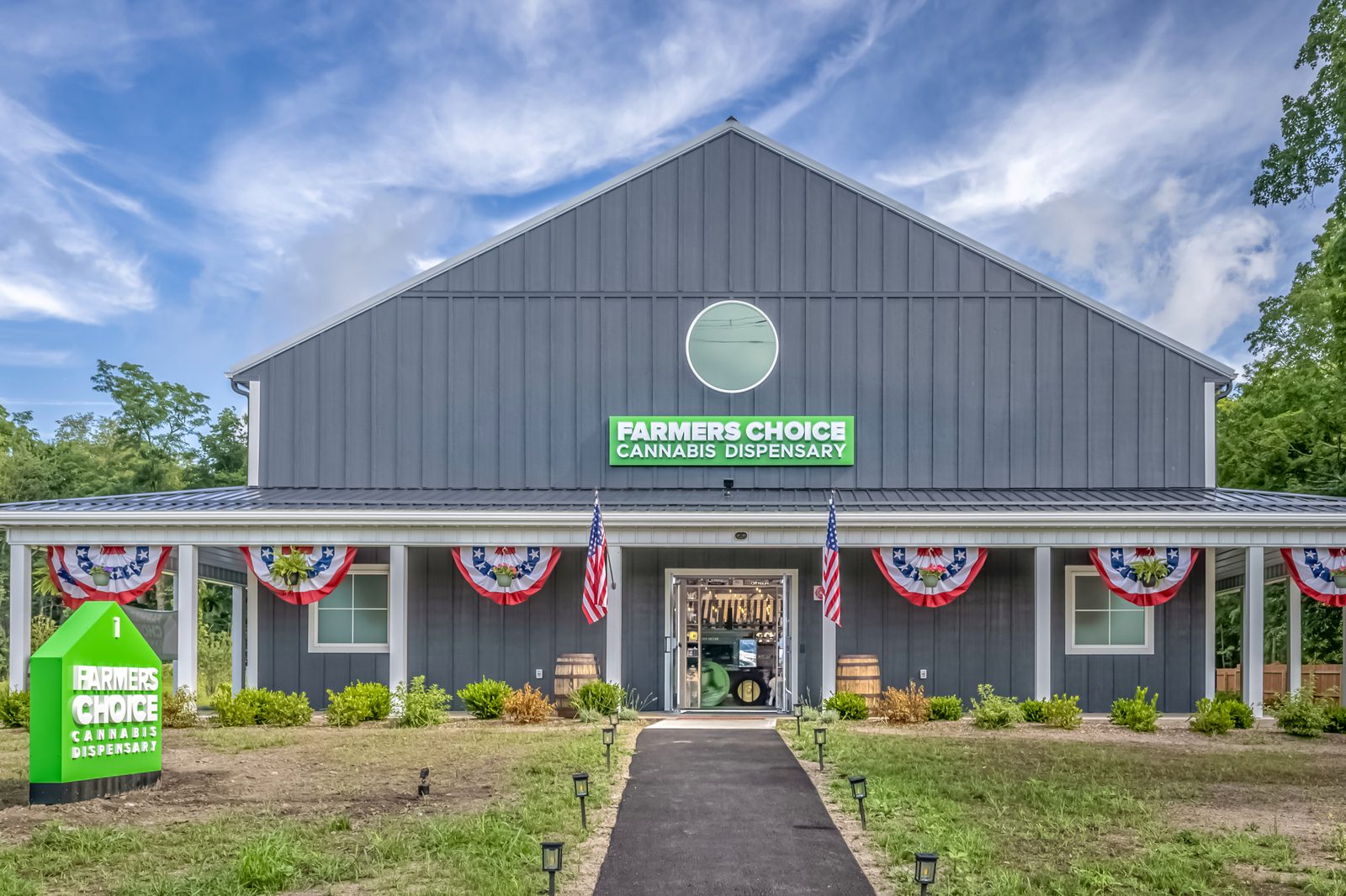 Farmers Choice cannabis dispensary storefront in New Paltz, NY
